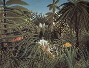 Henri Rousseau, catamount attack horse